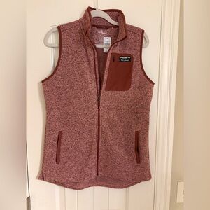 Medium L.L. Bean Women's Heathered Rust Pink Fleece Vest